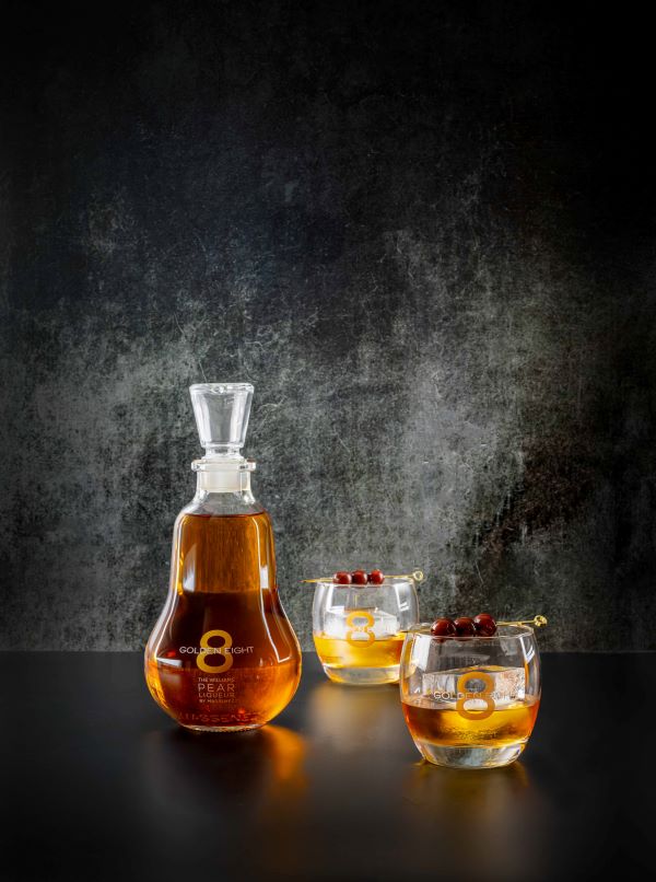 Liqueur Golden Eight, à base d'eau-de-vie de poire Williams